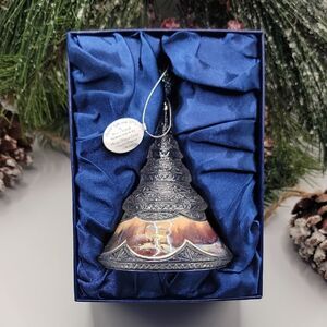 Thomas Kincade "Crystal Reflection" Silver and Crystal Holiday Bell Ornament